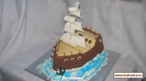 Как сделать кораблик на торт