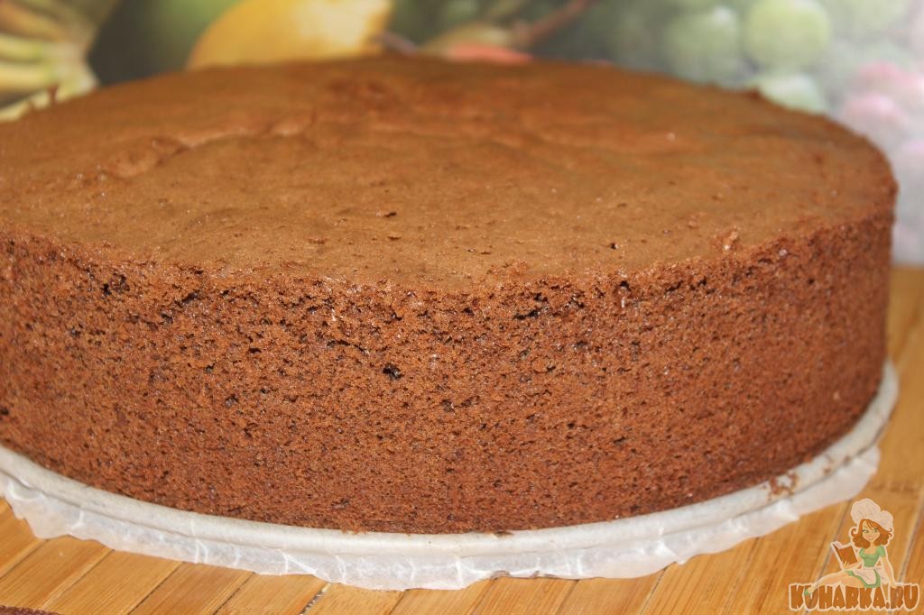 Видео-рецепт шоколадного бисквита для торта